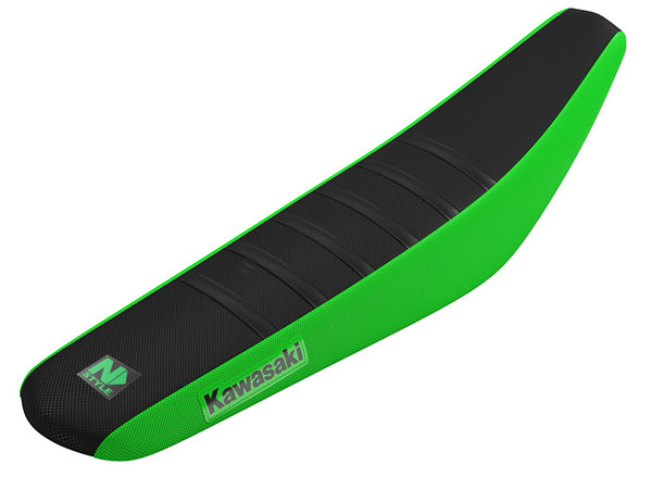 PRO CIRCUIT KAWASAKI GRIP SEAT GREEN SIDES/ BLACK TOP/ 6 BLACK RIBS RIBS